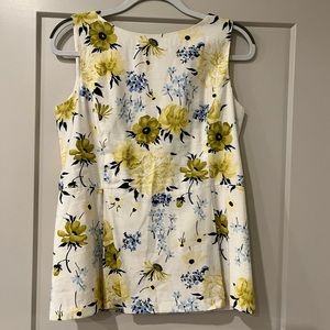 Ann Taylor Factory Zip Back Floral Tank Blouse